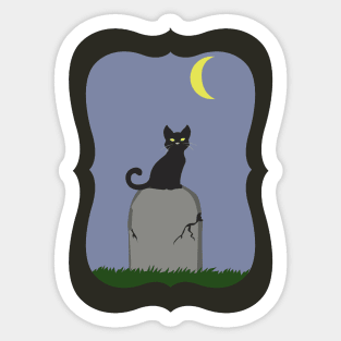 Spooky Halloween Cat Sticker